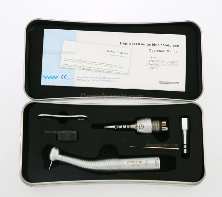 YUSENDENT&reg; CX207-GS-PQ Zahnarzt LED Glasfaser Handst&uuml;ck Sirona Kompatibel (Mit Koppler x1 + Ohne Koppler x2)